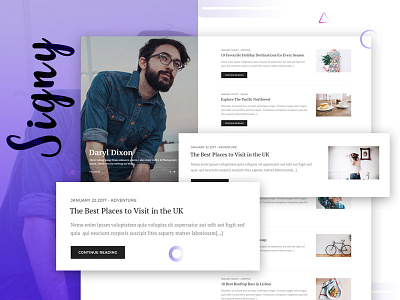 Signy - A Personal Blog WordPress Theme blog blogger clean elegant fashion food grid journal lifestyle magazine modern personal blog