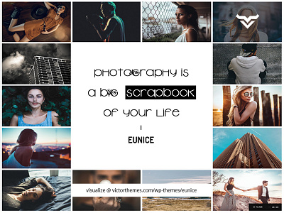 Eunice Photography Portfolio WordPress Theme design grid minimal minimalism photographer photography pictos portfolio premium theme wordpress