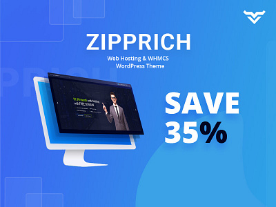 Zipprich Web Hosting & WHMCS WordPress Theme hosting provider landing page modern server startup theme ui web website website template wordpress