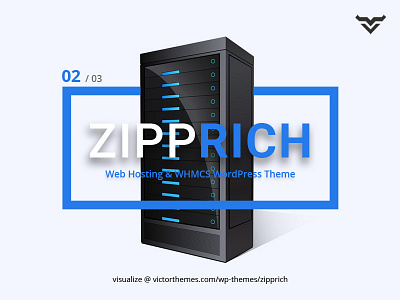 Zipprich Web Hosting & WHMCS WordPress Theme hosting provider landing page modern server startup theme ui web website website template wordpress
