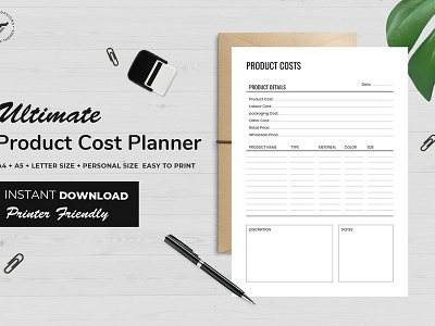 Ultimate Product Cost Planner budget business clean cost income kit minimal planner planners product products ultimate