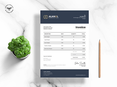 Professional Invoice Template accounts agency bill business clean client clients corporate invoice letterhead minimal payment personal studio template