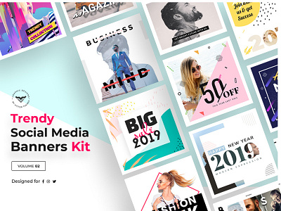 Social Media Templates Volume II blog business creative facebook fashion instagram kit magazine media pack shop social template templates twitter