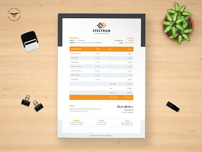 Professional Invoice Template accounts agency bill business clean client clients corporate head invoice letter minimal payment personal studio template visiting