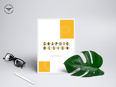 Graphic Designer Portfolio brochure clean creative design designer graphic illustration minimal portfolio presentation print template templates white yellow