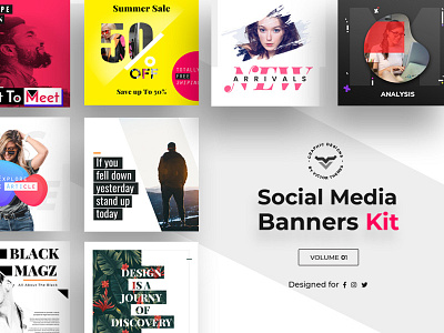 Social Media Kit Volume I blog business creative fashion kit magazine media one pack quotes social volume