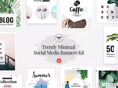 Pinterest Social Media Template blog business corporate creative fashion kit media pack pinterest professional promotion quotes shop social template