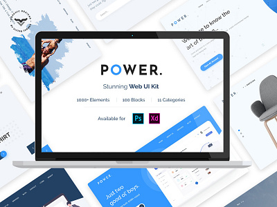 Power Web UI Kit application business creative design framework graphic kit minimal modern pack power ui ux web website