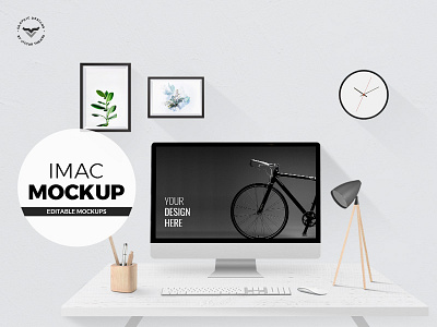 iMac mockups with Table imac kit kits minimal mockup mockups pack presentation presentations table ui ux website websites with