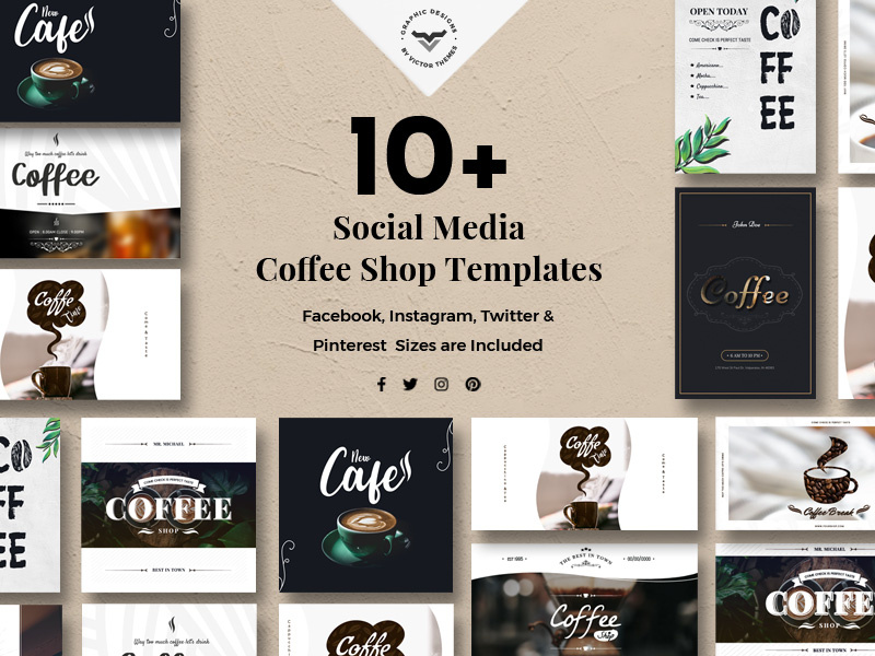 Social Media Coffee Shop Templates By Victorthemes On Dribbble