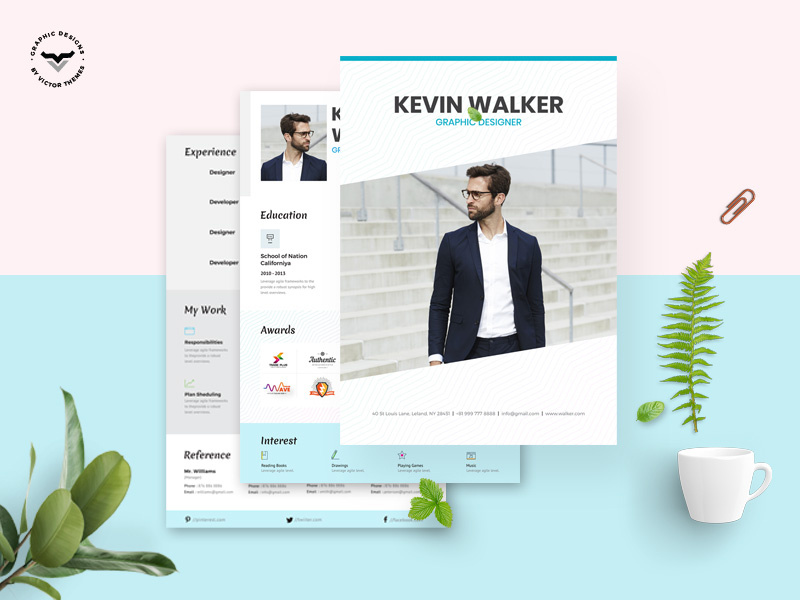 Creative CV Template by VictorThemes on Dribbble