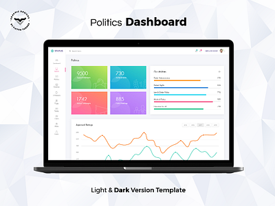 Politics Admin Dashboard UI Kit admin application backend dark dashboard kit management panel politics project system template templates ui ux