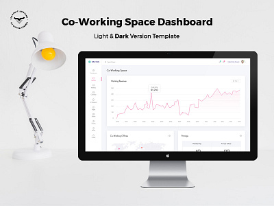 Co Working Admin Dashboard UI Kit admin application backend coworking dark dashboard kit management panel project system template templates ui ux