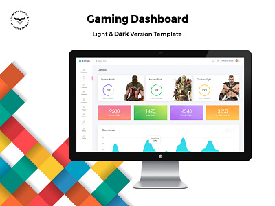 Gaming Admin Dashboard UI Kit admin application backend dark dashboard gamming kit management panel project system template templates ui ux