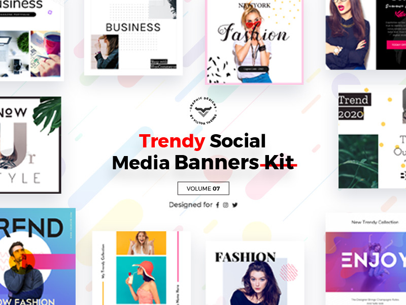 Trendy Social Media Banners Pack Vii By Victorthemes On Dribbble