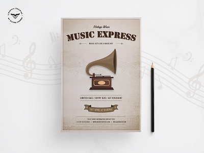 Music Flyer a4 booking bookings dj event flyer flyers music musical party print template templates ticket tickets