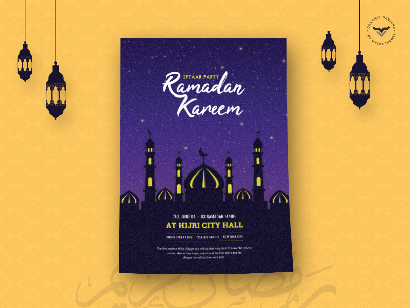 Ramadan Flyer Template print promotions promotion party iftar templates wishes happy ramzan celebration celebrations day template flyer ramadan