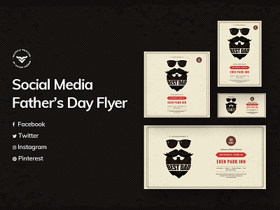 Fathers Day Social Media Template activities day events facebook fathers instagram media pack pinterest promotion social template templates tickets twitter