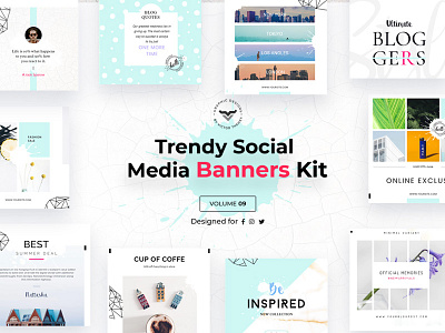 Social Media Banners Pack IX banner banners blog business fashion magazine media pack packs post shop social template templates trendy website
