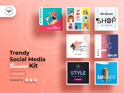 Social Media Banners Pack X banner banners blog business fashion magazine media pack packs post shop social template templates trendy website