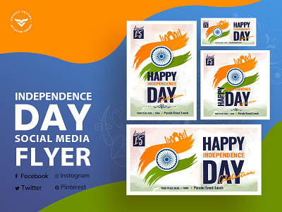 Independence Day Social Media Template 15 2019 augest day facebook independence india instagram media pinterest psd social template templates twitter