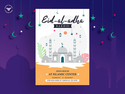 Eid al-Adha Flyer/Poster Template activities aladha bakrid day eid eidaladha festival flyer holidays islamic poster promotion sacrifice template templates