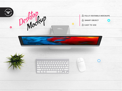 Top view Desktop Mockup mockups