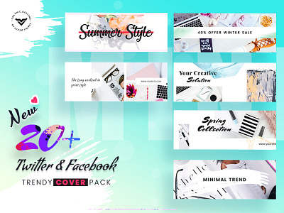 Facebook & Twitter Cover Social Media Templates creative