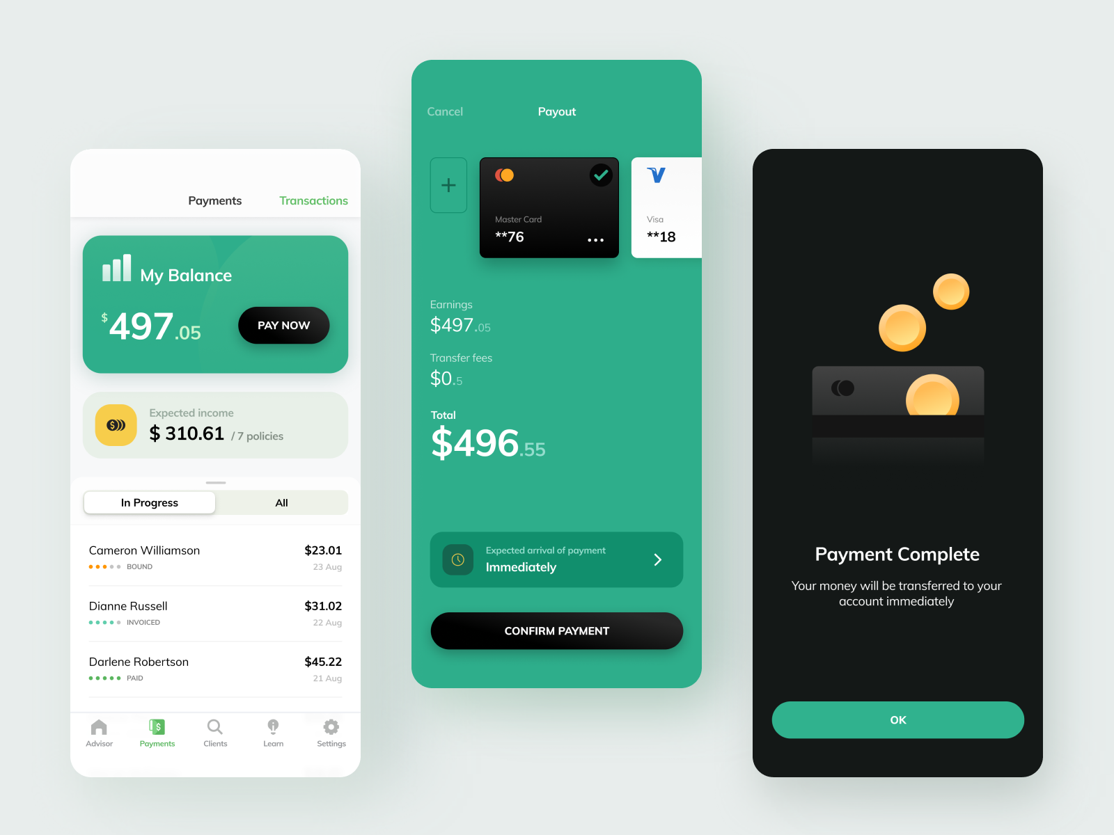 insurance-agent-payout-by-riseapps-on-dribbble