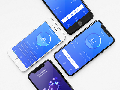 Boost app blue design ui ux