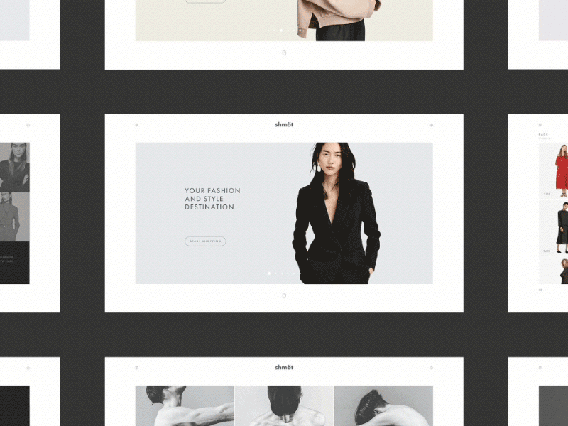Shmöt desktop e commerce fashion grid minimalism shop site ui ux web