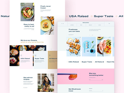 Bluehouse Salmon cooking florida food healthy menu bar natural ocean recipes salmon sketch slider design tasty ui design usa ux design