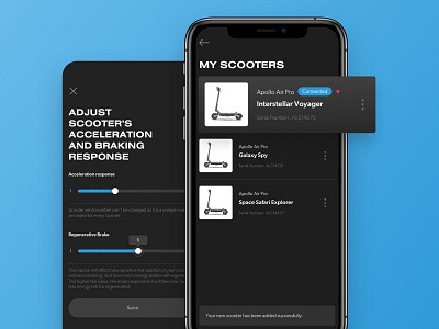 Apollo Scooters - Mobile App electric scooter adchitects