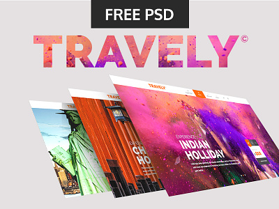 Tuesday Giveaway: Travely Free PSD free free psd freebie giveaway psd template travel travel agency traveling ui ux website