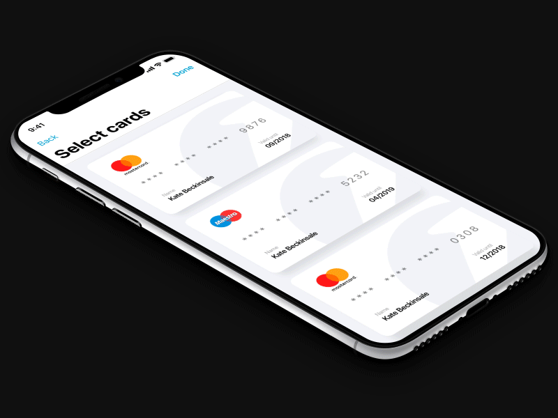 Mobile Wallet Card Selection animation banking cards credit cards finance fintech mobile banking mobile wallet wallet