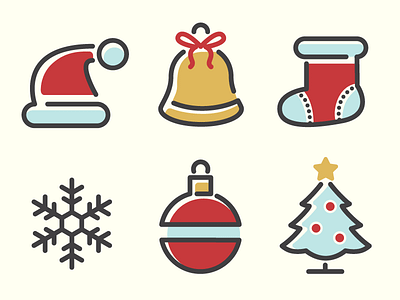 Christmas Icons vol. 1 ball bell cap celebration christmas free free stuff freebie friday freebie holiday icons santa set snow snowflake sock tree winter xmas xmas tree