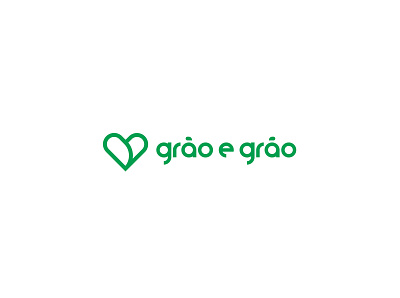 Grão e Grão brand branding design food grains green healthy heart logo logotype mark organic symbol vegan
