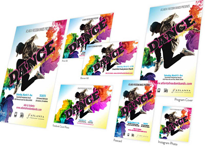 Dance the Night Away Concert Promotion banner ad design event event branding facebook cover instagram post postcard postcard design poster social media socialmedia