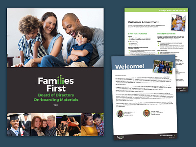 Families First Board Packet branding design graphic design non profit non profit nonprofit