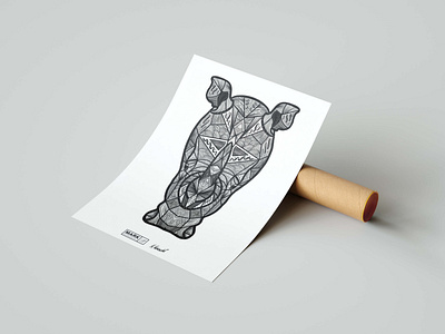 Rhino - Wild Series apple pencil black and white branding creative design digital art graphic design procreate