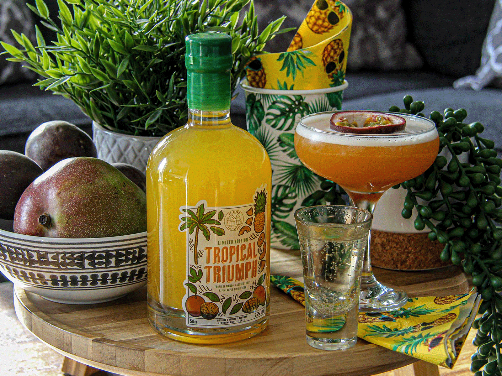 Tropical Triumph Gin Liqueur branding design creative design direction summer