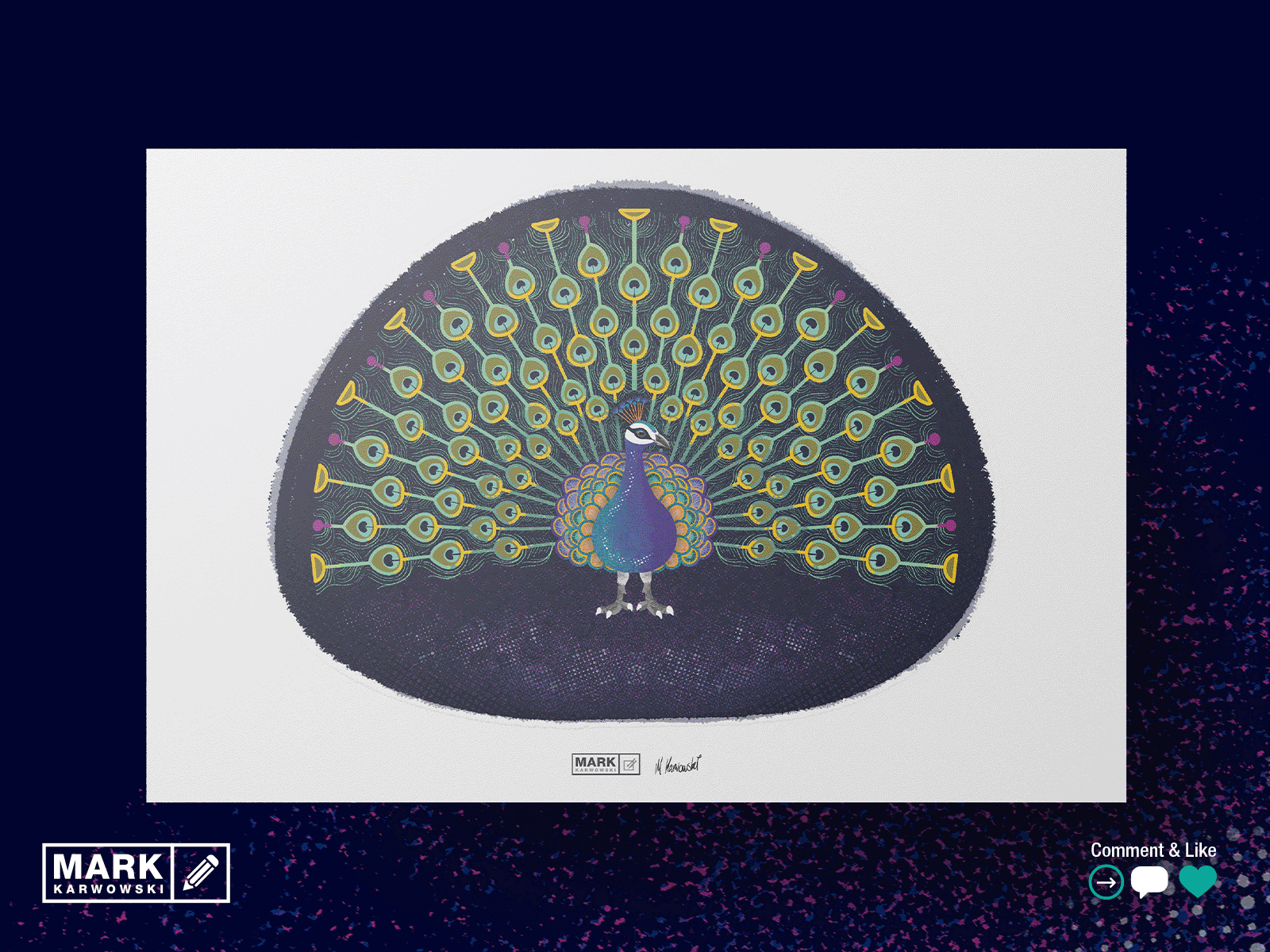 Peacock Illustration - Birds of a Feather