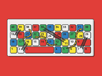 Bring Fun to Work - Keyboard debut first shot fun illustration keyboard ladder office snake snake and ladder