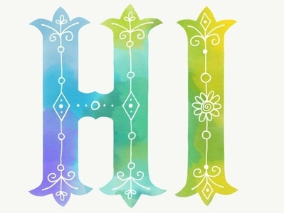 Hi design hand lettering hello henna hi hola imperfect lettering mandala