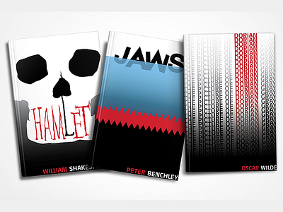 Redesigned Book Covers book covers graphic design hamlet illustrator jaws the picture of dorian grey