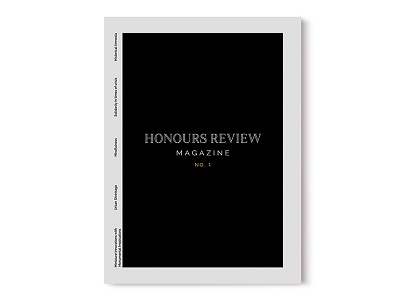 Redesigned cover of the magazine Honours Review cover editorial graphic design magazine minimalistic simple