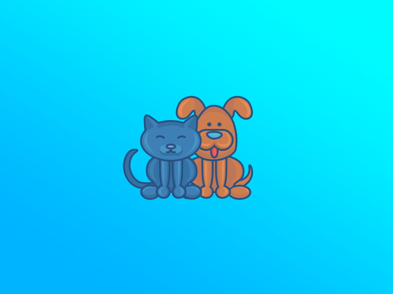 Pets animation animation cat dog gif gradient illustration pets
