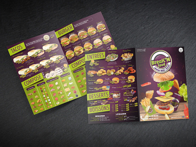 BREAK N FOOD - MENU burger design fast food flyers menu menu design restaurant tacos