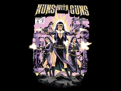 Nuns with Guns comics guns illustration nuns threadless zombies
