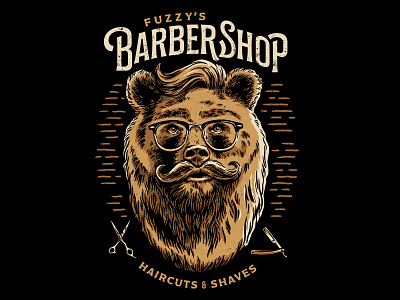 Fuzzy's Barber Shop animal animals art barbershop bear beard funny illustration shirt threadless tshirt